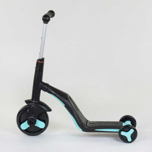 Самокат 3в1 JT 20255 (1) Best Scooter, самокат-велобіг-велосипед, БЛАКИТНИЙ, світло, 8 мелодій, колеса PU, переднє колесо d = 20см, задні d = 11см фото 5