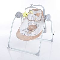 Крісло-гойдалка-шезлонг для немовлят з електро-заколисуванням El Camino ME 1075 TEDDY Beige Animals