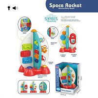 Логічна іграшка RJ 6828 музика, шестерні, обертові лементи, дверцята, рахівничка, годинник, дверцята, в коробці