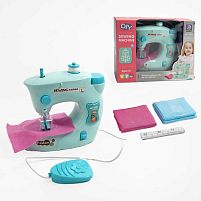 Швейна машинка 7984 B на батарейках, шиє, підсвічування, нитки, тканина, сантиметр, інструкція, в коробці