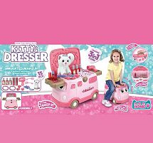 Трюмо 661-3002 "Автобус", машинка, імітація косметики, прикраси, фен, м'яка іграшка, в коробці