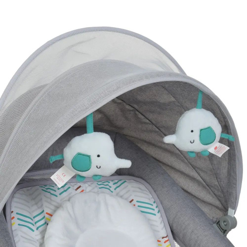 Крісло-шезлонг для немовлят з електро-заколисуванням Mastela 8104 Light Grey (механізм гойдання: поворотний, 3в1, 5 швидкостей, USB, BT, пульт) фото 5