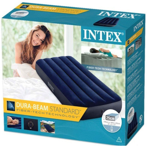 Надувний матрац Intex 64756 «Dura-Beam» (25*76*191 см, одномісний, до 136 кг) фото 8