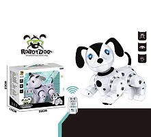 Песик на радіокеруванні 9872 колесо вільного руху, від батарейок, підсвічування, музика, пісні та історії англ. мовою, пульт, танцює, в коробці