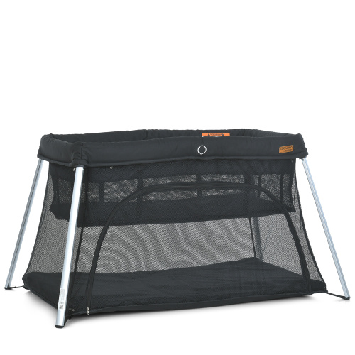 Манеж-ліжко El Camino ME 1194 Black (70*84*127 см, 2 рівні дна, вхід із застібкою-блискавкою, льон чорний, до 15 кг)