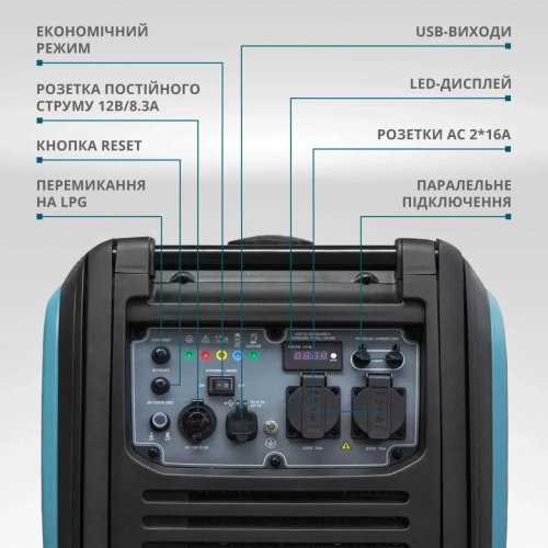 Інверторний комбінований генератор Konner&Sohnen KS 4000iEG S (220V/4 kW, газ/бензин, б/в, користувався два місяці, в ідеальному стані) фото 13