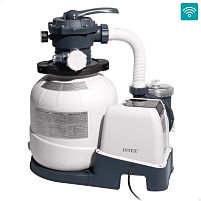 Фільтр-насос пісочний Intex 26656 (7900 л/год., 55 кг., 250W, для басейнів об'ємом да 37800 л., таймер, керування по WiFi, підключення Ø38 мм)