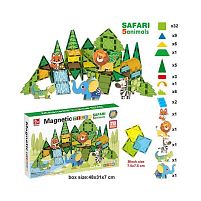 Магнітний конструктор SQ 66003-5 70 деталей, 5 фігурок тварин, в коробці