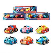 Набір машин JZD-206 4 штуки, розмір: 7.5х5.5х4.5 см, матеріал: вініл, в коробці