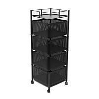 Етажерка на колесах "Cube" 4яр 27*77см Stenson R93519-BK