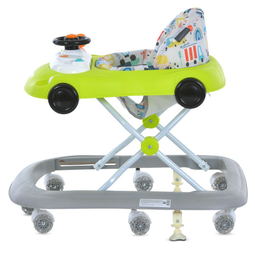 Ходунки дитячі El Camino ME 1216 Green-Gray (колеса: 8 шт, стопори: музика, світло, кермо, рухомі детал, зелений/сірий) фото 3