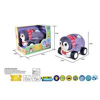 Машинка м`яка QL 8803 C-5 “Пінгвін”, звуки транспорту, веселі мелодії, вібрація, знімний чохол, гумові шини, на батарейках, в коробці