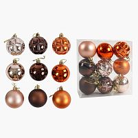 Новорічні прикраси C 67549 кульки, 9 штук, D = 6 см, в слюді