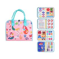 Логічна папка 25019 фетр, цифри, англійський алфавіт, геометричні фігури, емоції, ремінці, в коробці