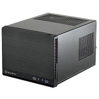 Картинка  Корпус SilverStone SUGO SG13B-Q, MiniITX, USB3.0*2, пластик під алюміній (передня панель) ,без БЖ, чорний (SST-SG13B-Q) магазин cd-market