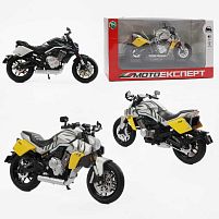 Мотоцикл BG 84-755 "Мото Експерт", 2 кольори, металопластик, масштаб 1:12, прогумовані колеса, підсвічування, звук, амортизація, платформа, в