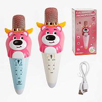 Мікрофон GMJ 9807 2 види, Type-C, Bluetooth, зміна голосу, динамік, AUX, роз’єм для TF карти, підсвічування, в коробці