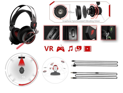 Картинка  Наушники 1MORE Spearhead VRX Gaming Mic Black (H1006) от магазина cd-market фото 6