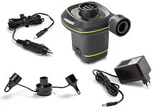 Насос електричний Intex 66634 «Quick-Fill» (живлення: мережа 220V чи прикурювач 12V, 480 л/хв, 3 насадки, надування/здування)