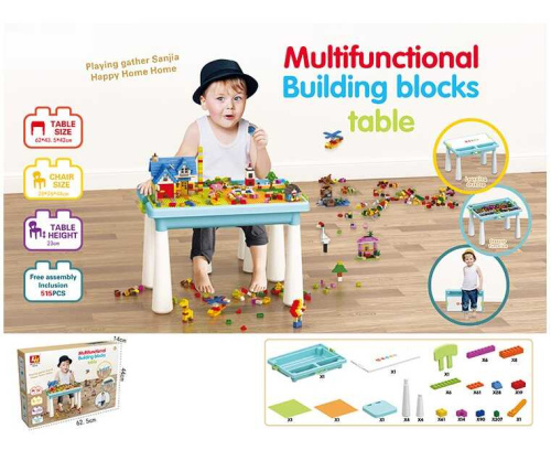 Ігровий столик 6318 стільчик, конструктор, 515 деталей, в коробці