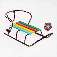 Санки дитячі X-Toys 141675 «Люкс класік» (40*40*88 см, круглі полози, сидіння дерево, знімна спинка ↑20 см, мотузка, до 60 кг)