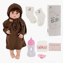 Лялька XBY 6604 звуки, висота 52 см, гумова, пляшечка, памперс, соска, в коробці
