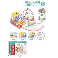 Килимок 698-96 на батарейках, піаніно, брязкальця, музика, підсвічування, обертові елементи, режими гри, в коробці