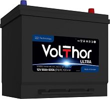 Акумулятор автомобільний VolThor VU60J 56068 SMF, 005L (Ultra, Ca/Ca, 12V, 60Ah, EN600A, RC 100 min, Asia, 173*220*230 мм, Словенія, 2023 р.)