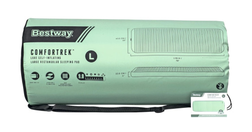 Килимок самонадувний BestWay 69623 «Comfortrek» (10.8*63.5*198 см, одномісний, мішок, для екстремальних погодних умов, до150 кг) фото 2