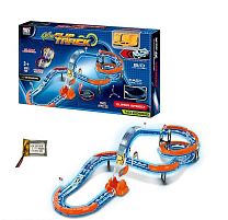 Трек 89988 55 елементів, машинка на акумуляторі 3.7V, підсвічування, світиться у темряві, трюки, муляжі оточення, в коробці