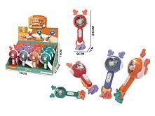 Брязкальце M 608 ЦІНА ЗА 12 ШТУК В БЛОЦІ, підсвічування, англ. мова, звуки муз. інструментів, мелодії, звуки тварин, назви членів родини, пальчик