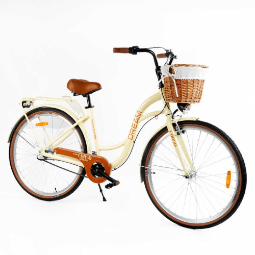 Велосипед двоколісний міський Corso DM-28012 «Dream» (колеса Ø28"/гума, рама: 18"/алюміній, швидкостей: 3, кошик) фото 2