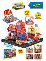 Пожежна станція SK 6602 звук, підсвічування, 2 машинки, рухливі елементи, наліпки, в коробці