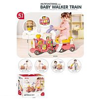 Ходунки-каталка 6065 піаніно, звук, толокар, підсвітка, годинник, сортер, рухомі елементи, парогенератор, звук потяга, на батарейках, в коробці