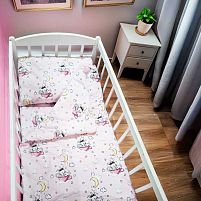 Змінний комплект постільної білизни "Зайченя" 40600 тканина РАНФОРС, розмір 120*60 см "Bimbo"