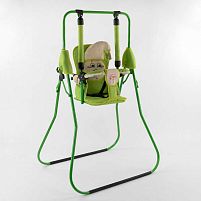 Гойдалка напольна "Алінка" 205478 зелений каркас, зелена матерія, бежевий гномик