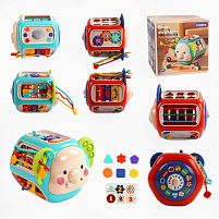 Музичний мультибокс A 919-1 /2 2 кольори, 8 ігор, звук, підсвічування, мелодії, на батарейках, прорізувач, тріскачка, в коробці