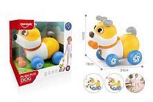 Каталка музична HE 0553 “Собачка”, сенсорна голова, реагує на кістку, звуки, мелодії, підсвічування, тріскачки, в коробці