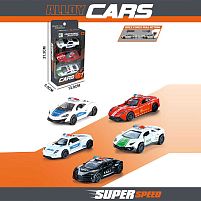 Набір машин G 702-1 3 штуки, металопластик, двері відчиняються, інерція, гумові шини, довжина 10 см, в коробці, ВИДАЄТЬСЯ МІКС ВИДІВ