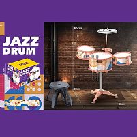 Барабанна установка ZG 3004-D розмір: 53х33х65 см, барабанні палички, стільчик, в коробці