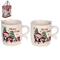 Чайний набір новорічний "Merry Christmas" 4пр/наб 200мл (2 чашки з ложками) Stenson R34137