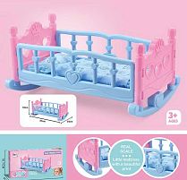 Ліжко для ляльки CS 8882 гойдалка, подушка, ковдра, довжина 37 см, в коробці