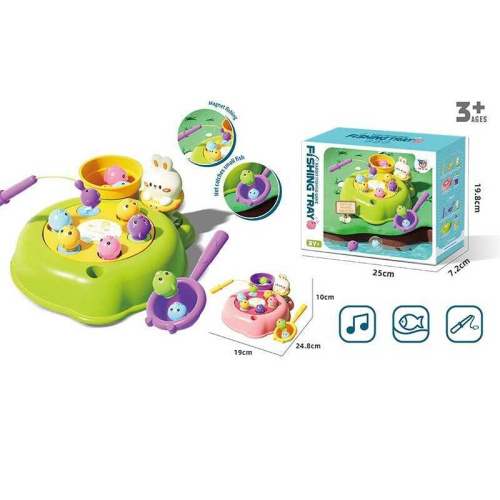 Магнітна риболовля 20256 платформа обертається, мелодія, місця рибок автоматично підіймаються, магнітні вудочки, сачок, рибки, в коробці