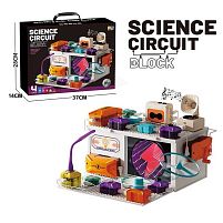 Електронний конструктор D 4011 39 елементів, 3 блоки живлення, підсвічування, запускач, на батарейках, експерименти, в коробці