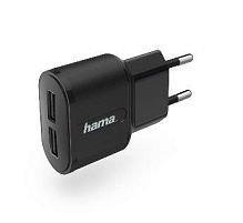 Картинка  Сетевое ЗУ HAMA 2*USB Wall Charger 2.4A (00183227) магазин cd-market