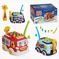 Розвивальний Бус 28140 "WToys", ОЗВУЧУВАННЯ УКРАЇНСЬКОЮ МОВОЮ, світло, казки, пісні, рухливі шестерні, магнітна риболовля, каталка, в коробці