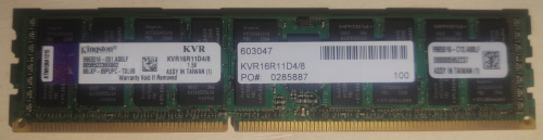 Серверна оперативна пам'ять Kingston 8 GB DDR3 1600 MHz (KVR16R11D4/8) (б/в, перевірена, повністю робоча, ціна за 1 шт., продається комплектом 2 шт.)