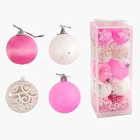 Новорічні прикраси C 67370 20 штук, кульки, D=5 см, у слюді