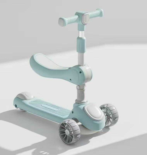 Самокат-беговел триколісний Skyper LS-1408-97 (колеса: передні Ø4,4"/заднє Ø3,15"/PU, рама: пластик, сидіння, підсвітка, до 30 кг) фото 2