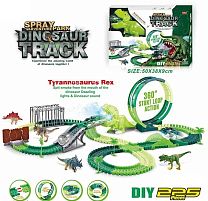 Трек 354 світло, звук, дино майданчик, 225 елементів, довжина треку 500 см, аксесуари, в коробці